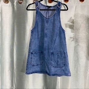 denim overall dress!!